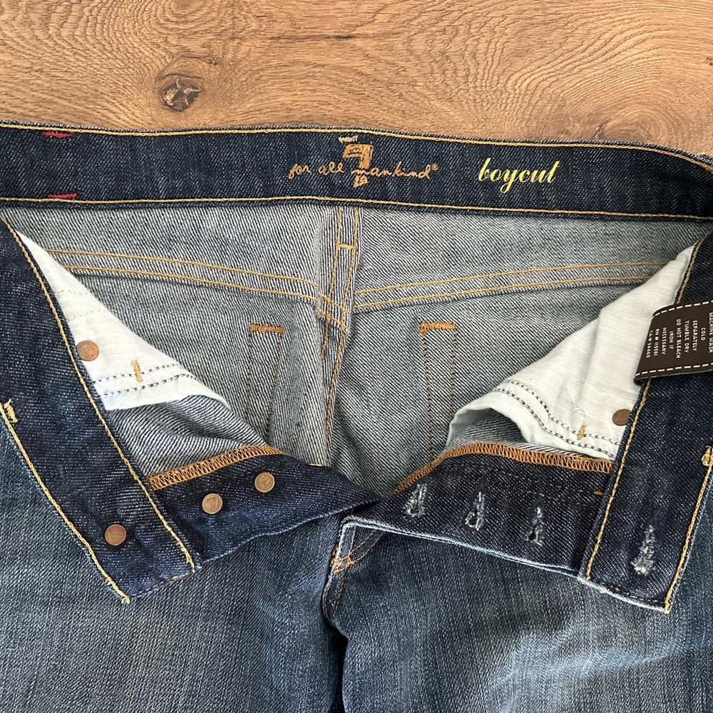 7 for All Mankind Boycut Women's Blue Denim Jeans Size 27 - Picture 3 of 12